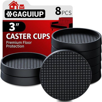 Non Slip Furniture Pads- 8PCS 3" Round Anti Skid Grippers Floor Protectors | by GAGUIUP