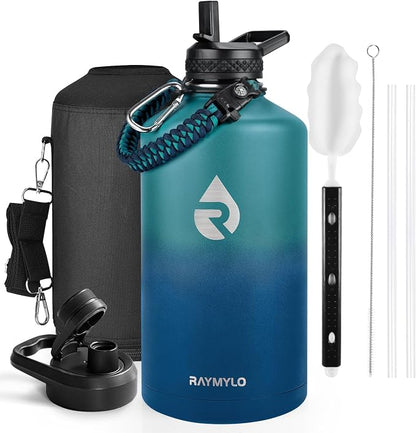 RAYMYLO One Gallon Water Bottle Insulated 128 oz, Stainless Steel | Triple by RAYMYLO