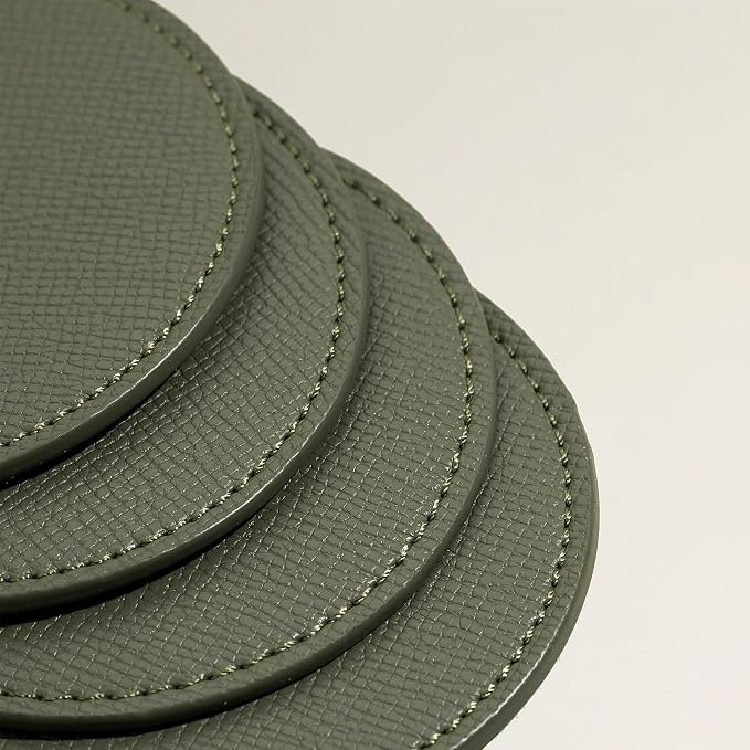 OLETHA Aesthetic Round Drink Coasters, dining tables & office desks; wipe clean - Image 4