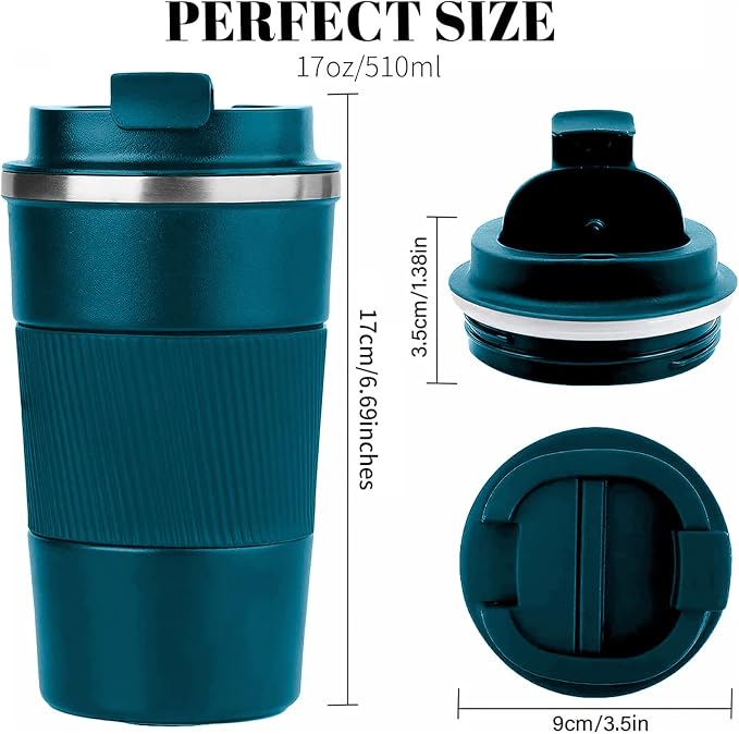 Insulated Travel Coffee Mug, Stainless Steel Coffee Cup - Image 3