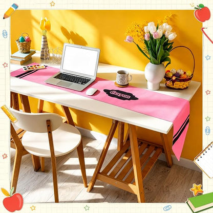 4 Pcs Crayon Table Runner 71 x 13 Inch Back to School Classroom Decorations - Image 5