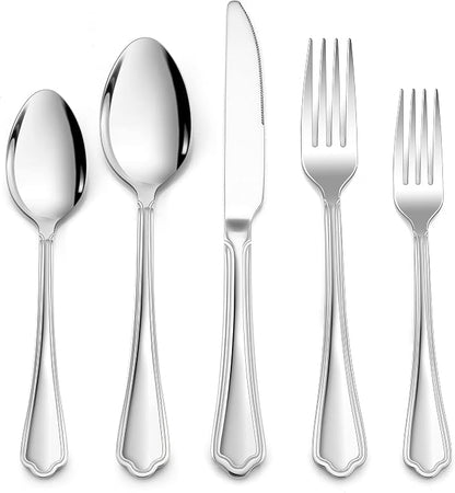 LIANYU 10-Piece Silverware Set for 2, Stainless Steel Flatware Cutlery Set by LIANYU