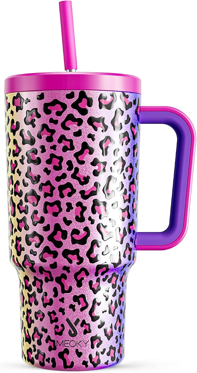 Meoky 30 oz Tumbler with Handle, Tumbler with Lid and Straw, Insulated by MEOKY