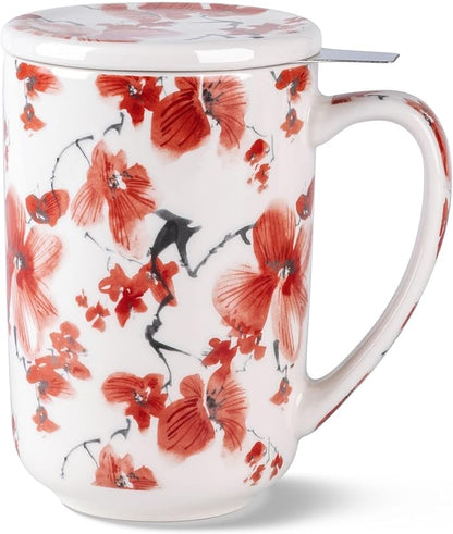 AmorArc Tea Cup With Infuser and Lid, 18oz Loose Leaf Tea Mug With Steeper | by AmorArc