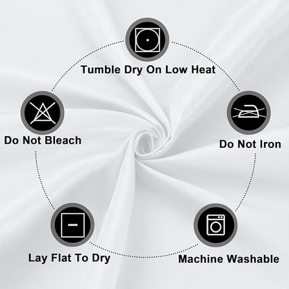 PureFit 8 Pack Round White Table Cloths 90 Inch for Round Tables, Stain and Wrinkle Resistant Table Linens for Home Use, Wedding, Party, Banquet and Camping