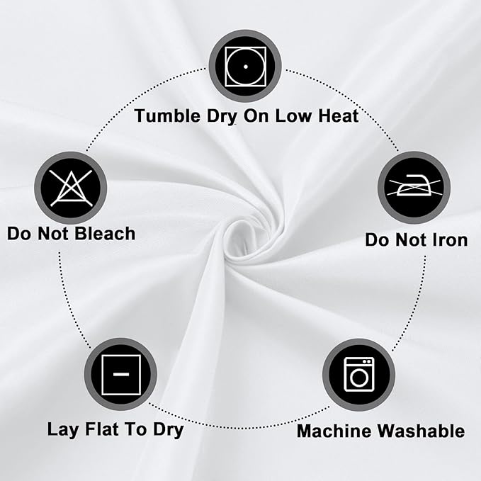 PureFit 6 Pack Round White Table Cloths 90Inch for Round Tables, Stain and Wrinkle Resistant Table Linens for Home Use, Wedding, Party, Banquet and Camping