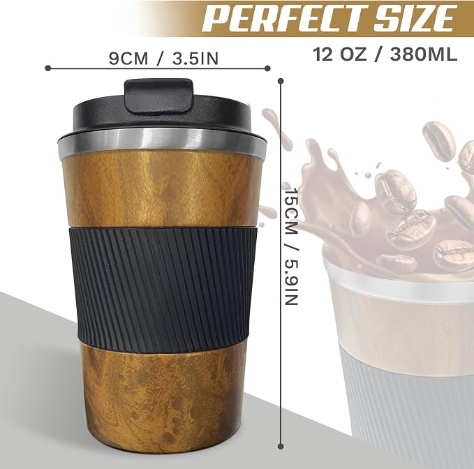 Vacuum Insulated Stainless Steel Travel Coffee Mug, Leak Proof Cup - Image 4