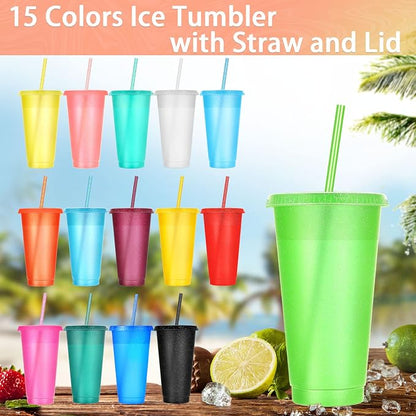 Honeydak 30 Pack Tumbler with Straw and Lid Bulk Cups - Image 3