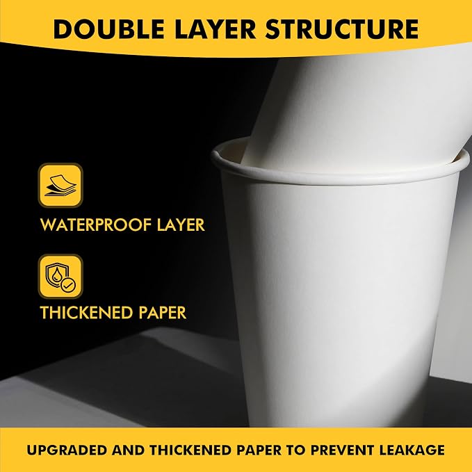 RACETOP 12 oz 50 pack Disposable Paper Coffee Cups - Image 7