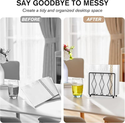 Black Napkin Holder for Table, Modern Metal Stand for Kitchen Counter | Raised - Image 3