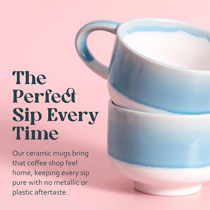 NOVA CERAMICS Handmade Unique Coffee Mug - 16 oz Ceramic Mug - Lagoon | - Image 5
