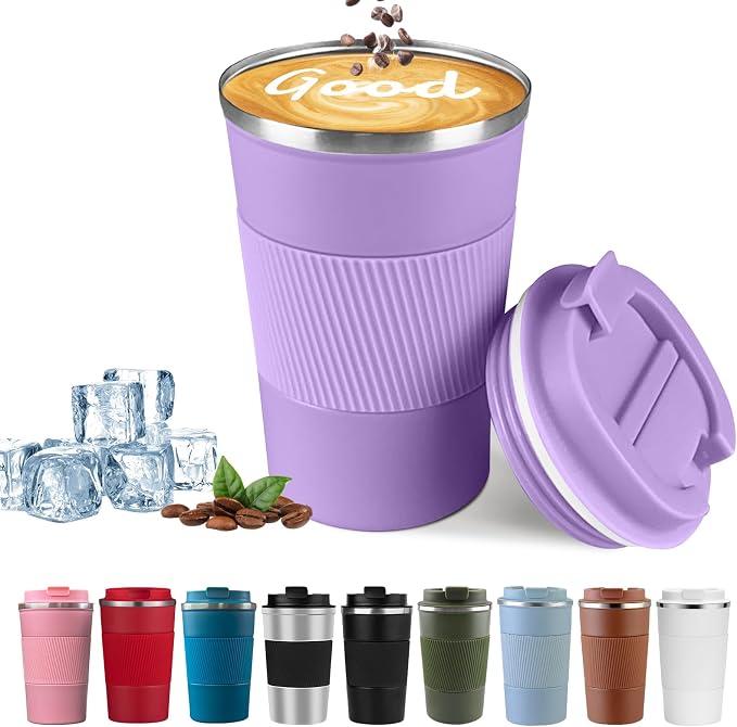 Insulated Travel Coffee Mug, Stainless Steel Coffee Cup by YINBAOGE