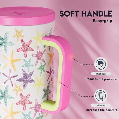 Meoky 40 oz Tumbler with Handle and Straw: Glow in the Dark Tumbler with Lid - Image 6