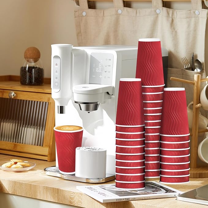 Lamosi Coffee Cups with Lids 16 oz 50 Pack, Disposable To Go Cups with Lid | - Image 4