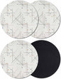 Modern Geometric Coasters Set of 4, Minimalist Lines Polka Dots Abstract Beige by PIEPLE