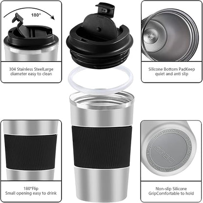 Insulated Travel Coffee Mug, Stainless Steel Coffee Cup - Image 2