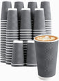 Clawsoff 50 Pack 20 oz Coffee Cups Disposable Insulated Paper Cup Gray | by BuyNow