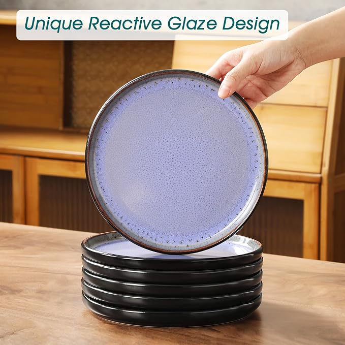vancasso Plates and Bowls Sets, 24 Pieces Stoneware Dinnerware Sets - Image 8