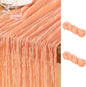 DeZerlor Peach Cheesecloth Table Runner 2 Pack Summer Table Runners Boho Gauze by DeZerlor