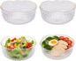 4 Pack 70 Ounce 8 Inch Round Clear Plastic Serving Bowls - Disposable Crystal Salad Mixing Bowls for Party, Salad, Fruit, Snack, Chip, Popcorn Catering
