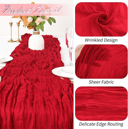 30 Pack Red Cheesecloth Table Runner 17 x 108 inch Cheese Cloth Table Runners - Image 3