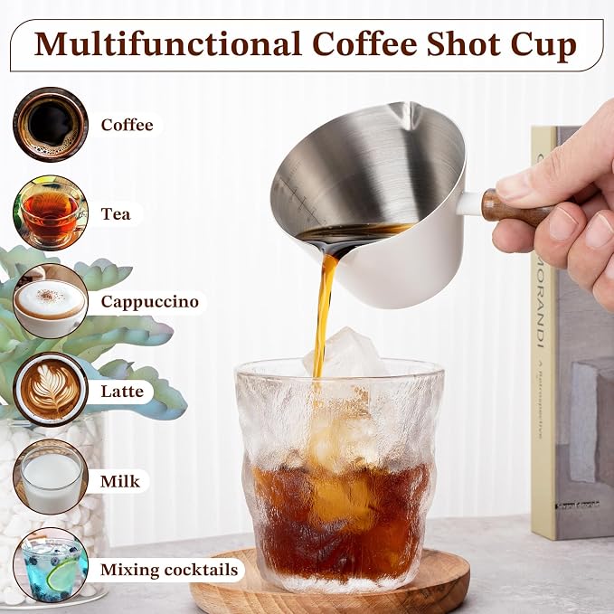 Amrules Espresso Cup, 6.8 oz/200 ml Stainless Steel Coffee Shot Measuring Cup - Image 6