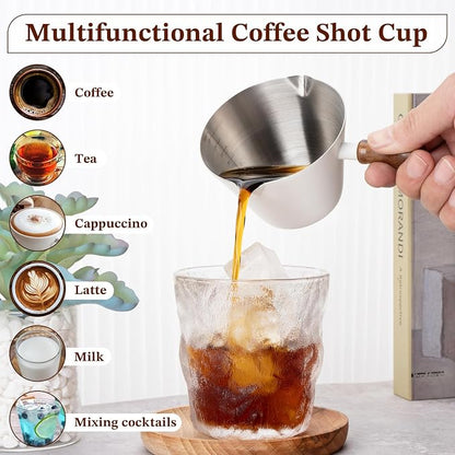 Amrules Espresso Cup, 6.8 oz/200 ml Stainless Steel Coffee Shot Measuring Cup - Image 6