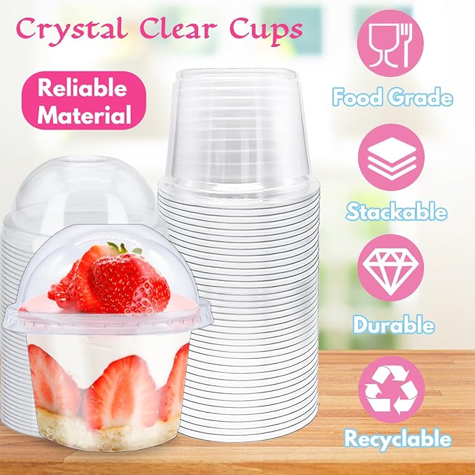 Alaeseje 100 Pack 8 oz Clear Plastic Cups - Image 3