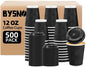 BYSNOW 500 Pack 12 oz Coffee Cups by BYSNOW