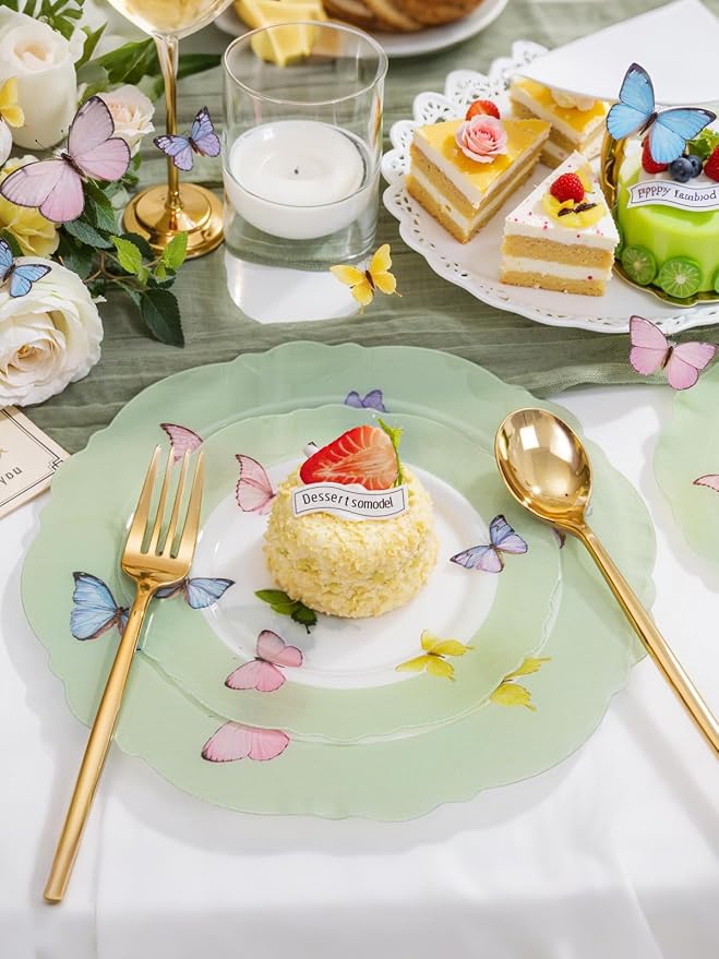 20PCS Green Butterfly Plates - Image 6