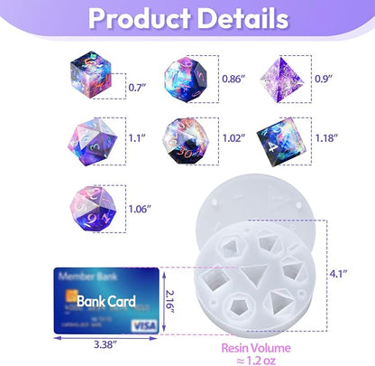 HeyClear Dice Resin Molds, DND Dice Set Silicone Molds - Image 2