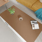 Leather Table Cover,1.8mm Thick,24x48 Inch Desk Cover,Large Desk Mat,Table Protector,Table Cover Protector,Desk Protector,Table Pad(Mud Color+Champagne Gold,24x48)