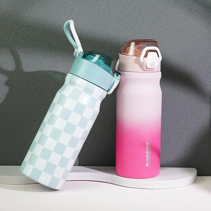 BJPKPK 18 oz Water Bottle with Straw & Handle, Insulated Stainless Flask | Leak - Image 5