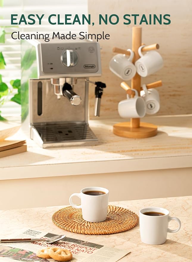 Sweese 3.5oz Porcelain Espresso Cups Set of 4, Mini Coffee Mugs Demitasse Cups - Image 5