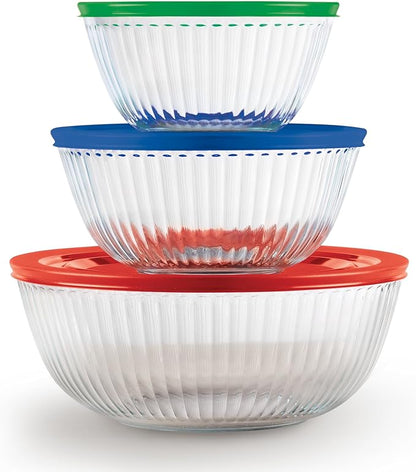 Pyrex Sculpted Glass Mixing Bowls Set by Pyrex