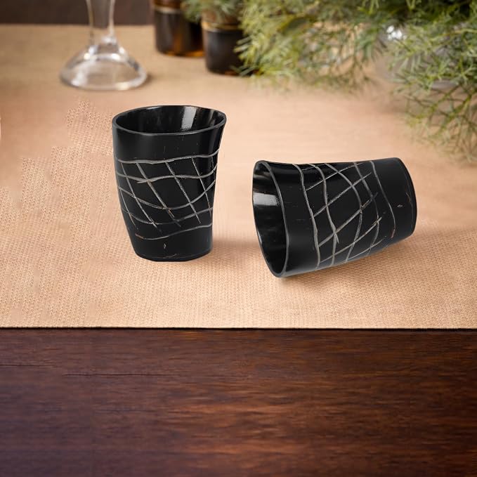 Handicrafts Home Viking Horn Shot Glasses Set of 4, Handmade Natural Ox Horn - Image 8