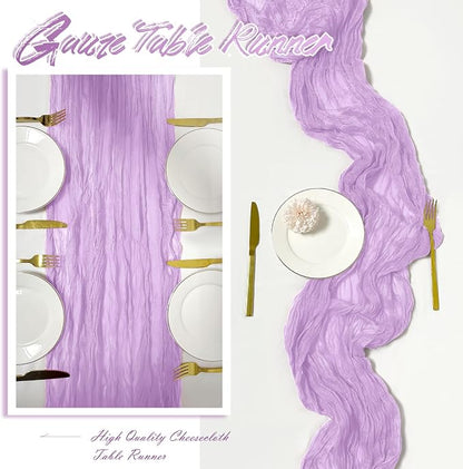 15 Pack Lavender Cheesecloth Table Runner 17 x 108 inch Cheese Cloth Table - Image 6