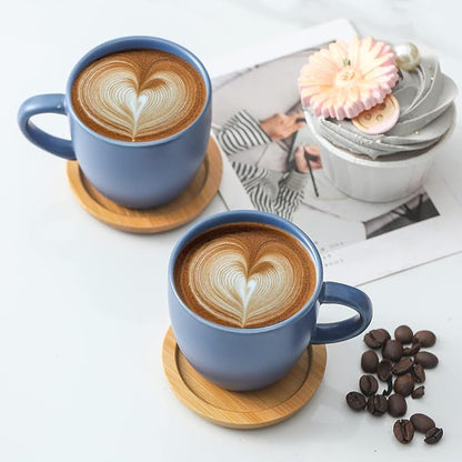 Hasense Espresso Cups and Saucers Set of 6, Demitasse Cups - Image 4