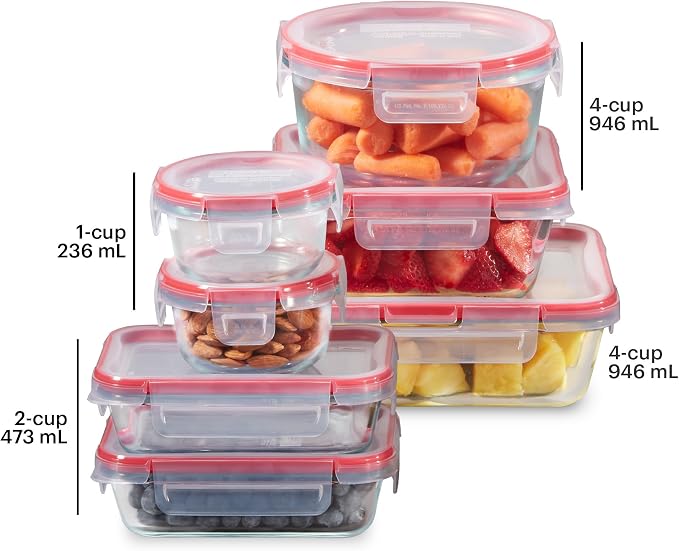 Pyrex Freshlock Glass Food Storage Containers Set | Meal prep containers - Image 2