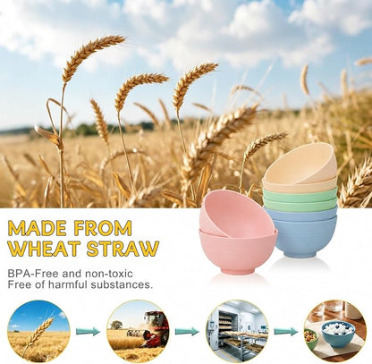 PYRMONT Small Bowls 10 Oz Wheat Straw Bowls Set of 8 Unbreakable Bowls - Image 4