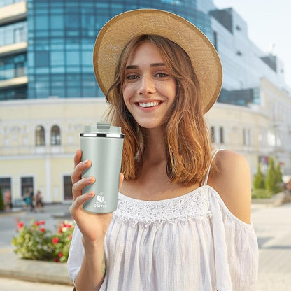 Insulated Travel Coffee Mug Reusable Coffee Tumbler Cup - Image 8