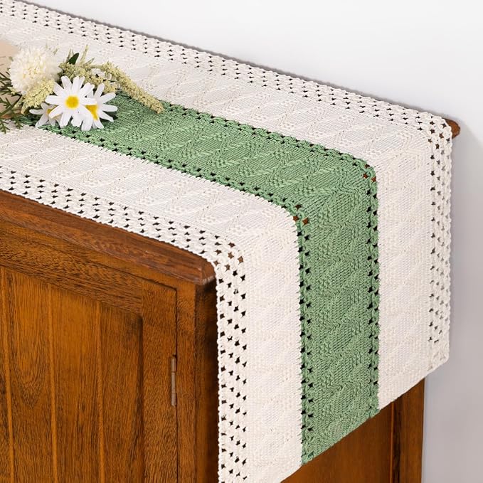 Boho Table Runner Summer Farmhouse Rustic Dining Dresser Scarf Home Decor | by Socomi