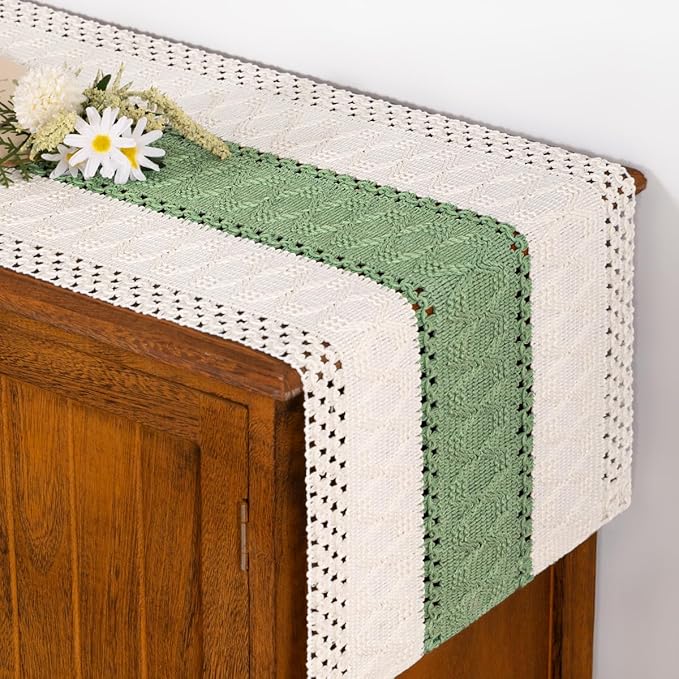 Boho Table Runner Summer Farmhouse Rustic Dining Dresser Scarf Home Decor | by Socomi
