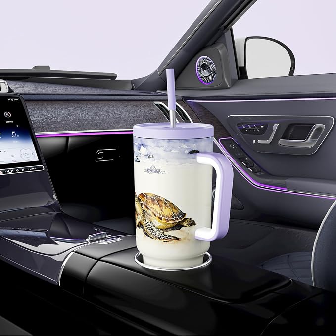 Meoky 40 oz Tumbler with Handle and Straw: Stainless Steel Insulated Tumbler - Image 5
