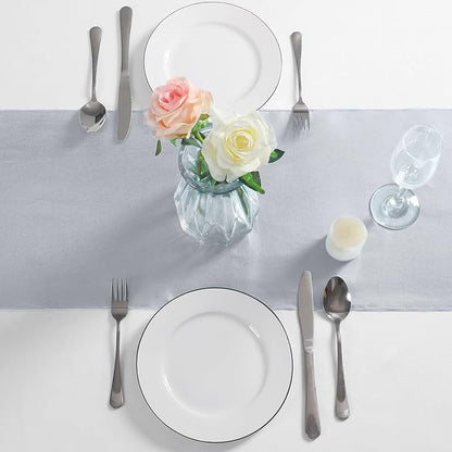Manyshofu Grey Satin Table Runner 12x72 - Image 5