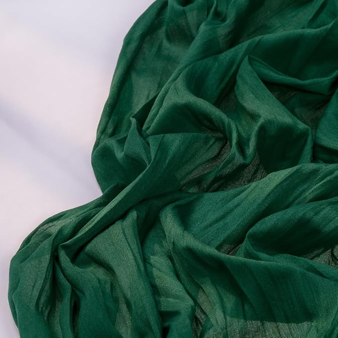 DeZerlor Emerald Green Cheesecloth Table Runner 1 Pack Christmas Runner | - Image 3