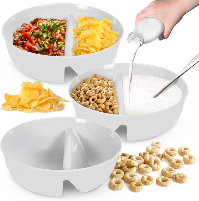 3 Pack - Just Crunch Anti-Soggy Cereal Bowl - Keeps Cereal Fresh & Crunchy | by JustSolutions