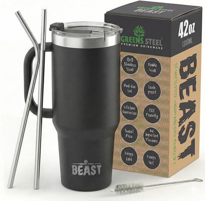 Beast 42 oz Tumbler with Handle Stainless Steel Vacuum Insulated Coffee Ice Cup - Image 2