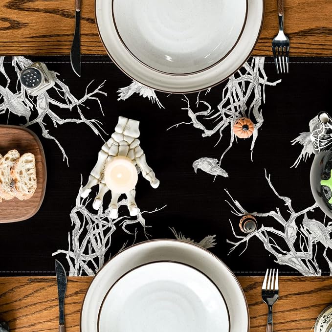 Artoid Mode 210 GSM Halloween Table Runner 13x72 Inch Home Party Decor | - Image 4