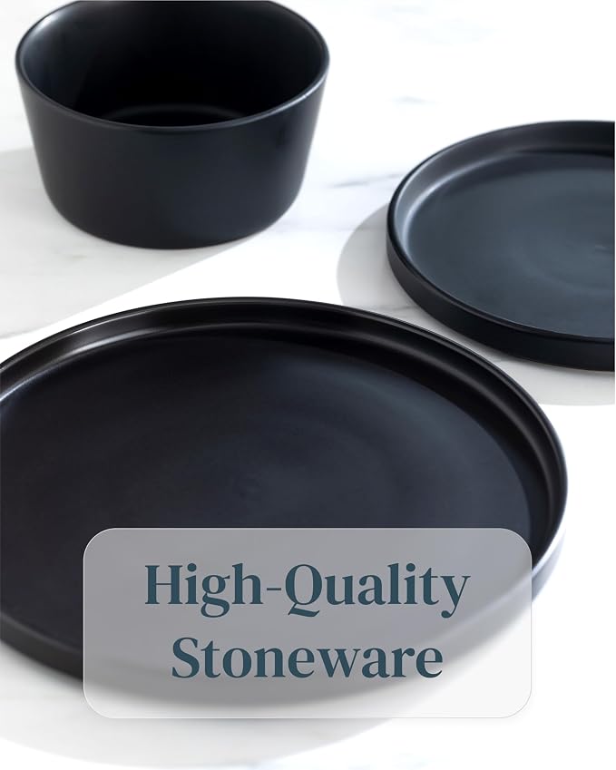 PURE LIVING INTERIOR DESIGN Stoneware Cereal Bowls Set of 8, Stylish and Durable - Image 7